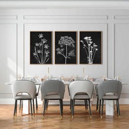 Neutral Botanical Plant Canvas Art Set Of Six-Original Frame