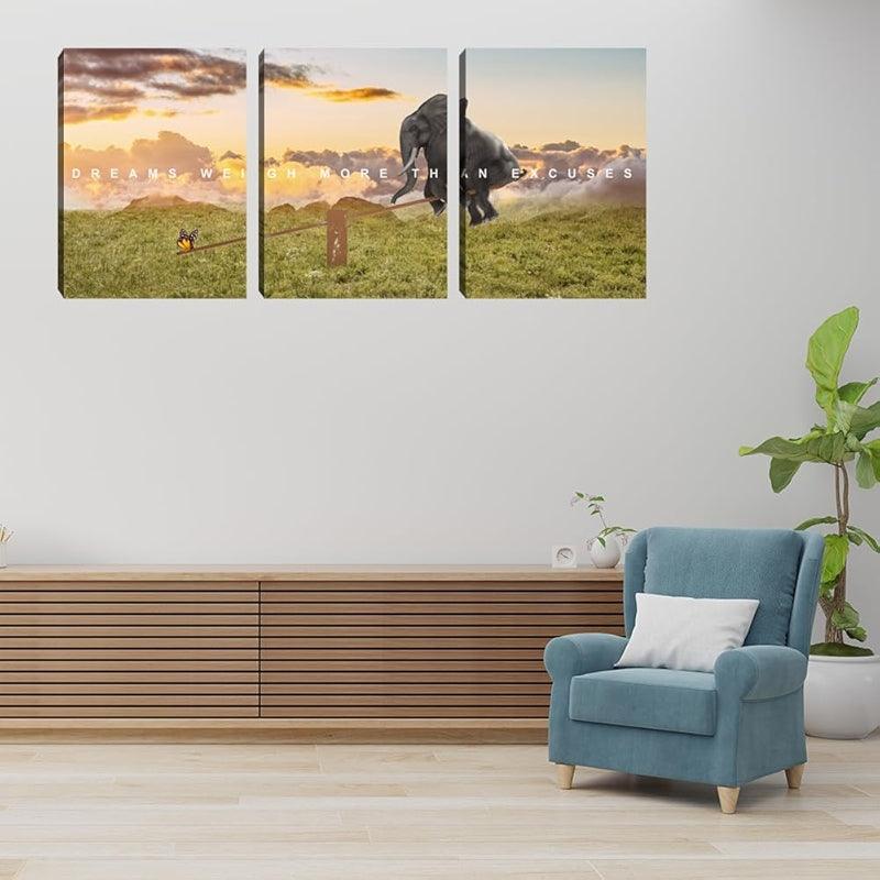 Inspirational Wall Art Canvas Set For Motivation And Success-Original Frame