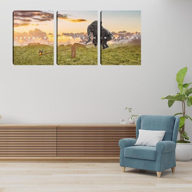 Inspirational Wall Art Canvas Set For Motivation And Success-Original Frame