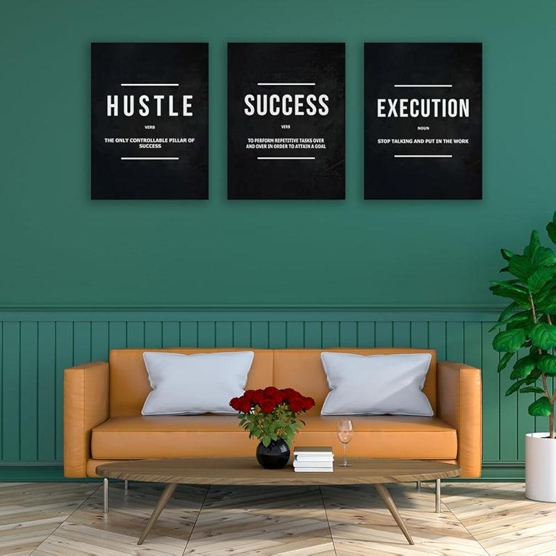 Inspirational Wall Art Canvas Set For Motivation And Success-Original Frame