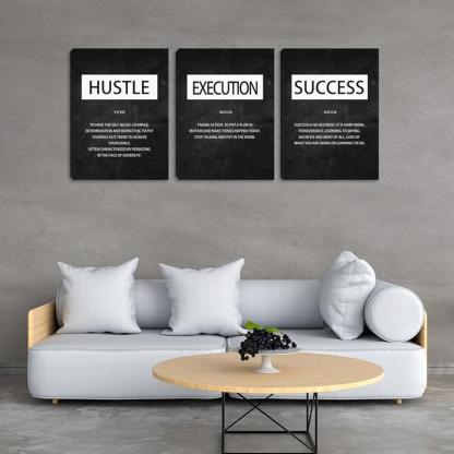 Inspirational Wall Art Canvas Set For Motivation And Success-Original Frame