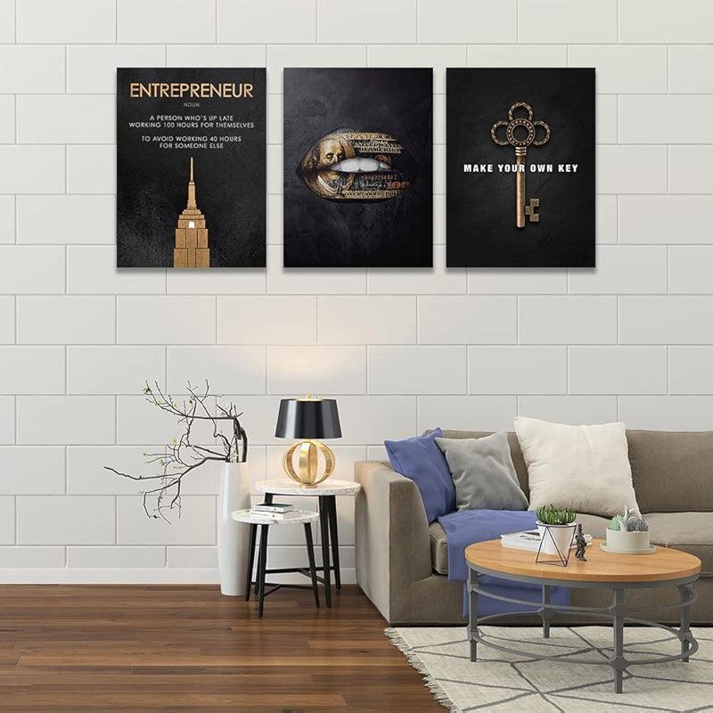 Inspirational Wall Art Canvas Set For Motivation And Success-Original Frame