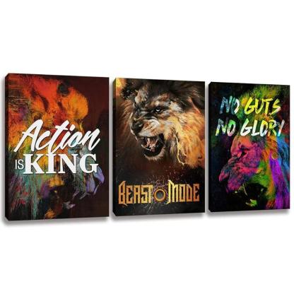 Inspirational Wall Art Canvas Set For Motivation And Success-Original Frame