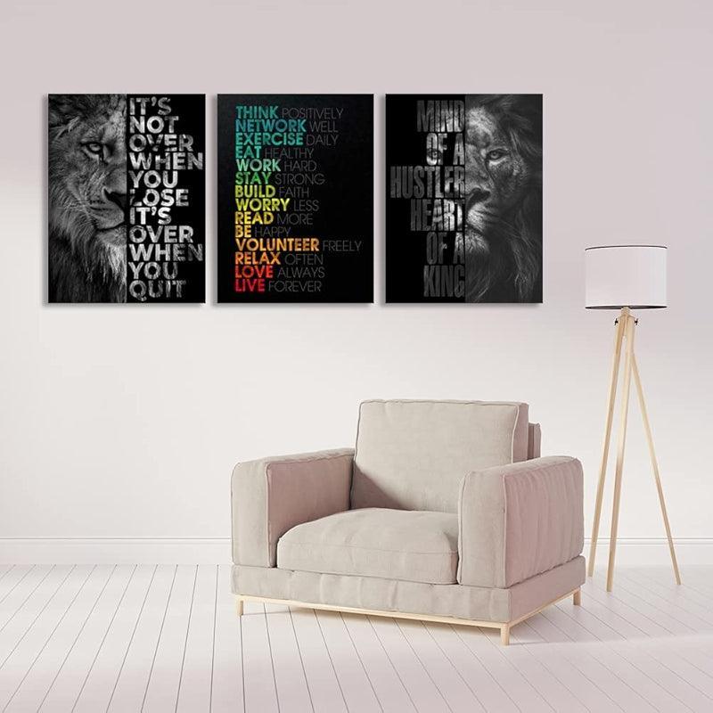 Inspirational Wall Art Canvas Set For Motivation And Success-Original Frame