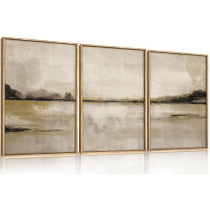 5 Pieces Textured Landscape Abstract Wall Art-Original Frame