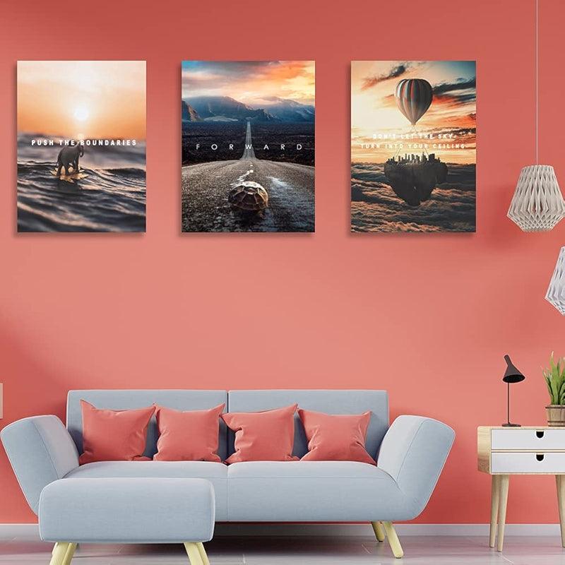 Inspirational Wall Art Canvas Set For Motivation And Success-Original Frame