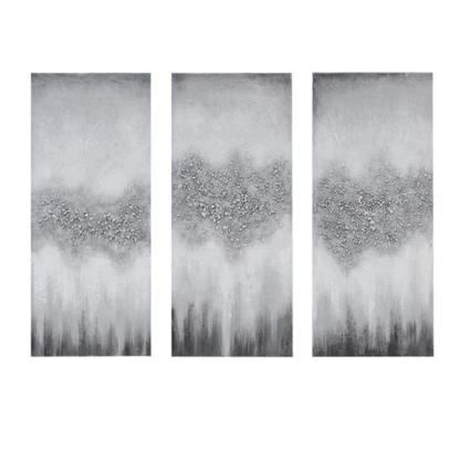 3 Pieces Textured Abstract Canvas Wall Art-Original Frame