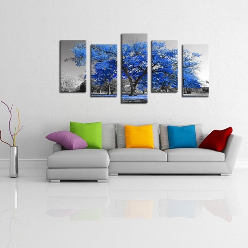 5 Piece Tree Landscape Wall Art Set-Original Frame