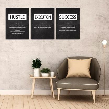 Inspirational Wall Art Canvas Set For Motivation And Success-Original Frame