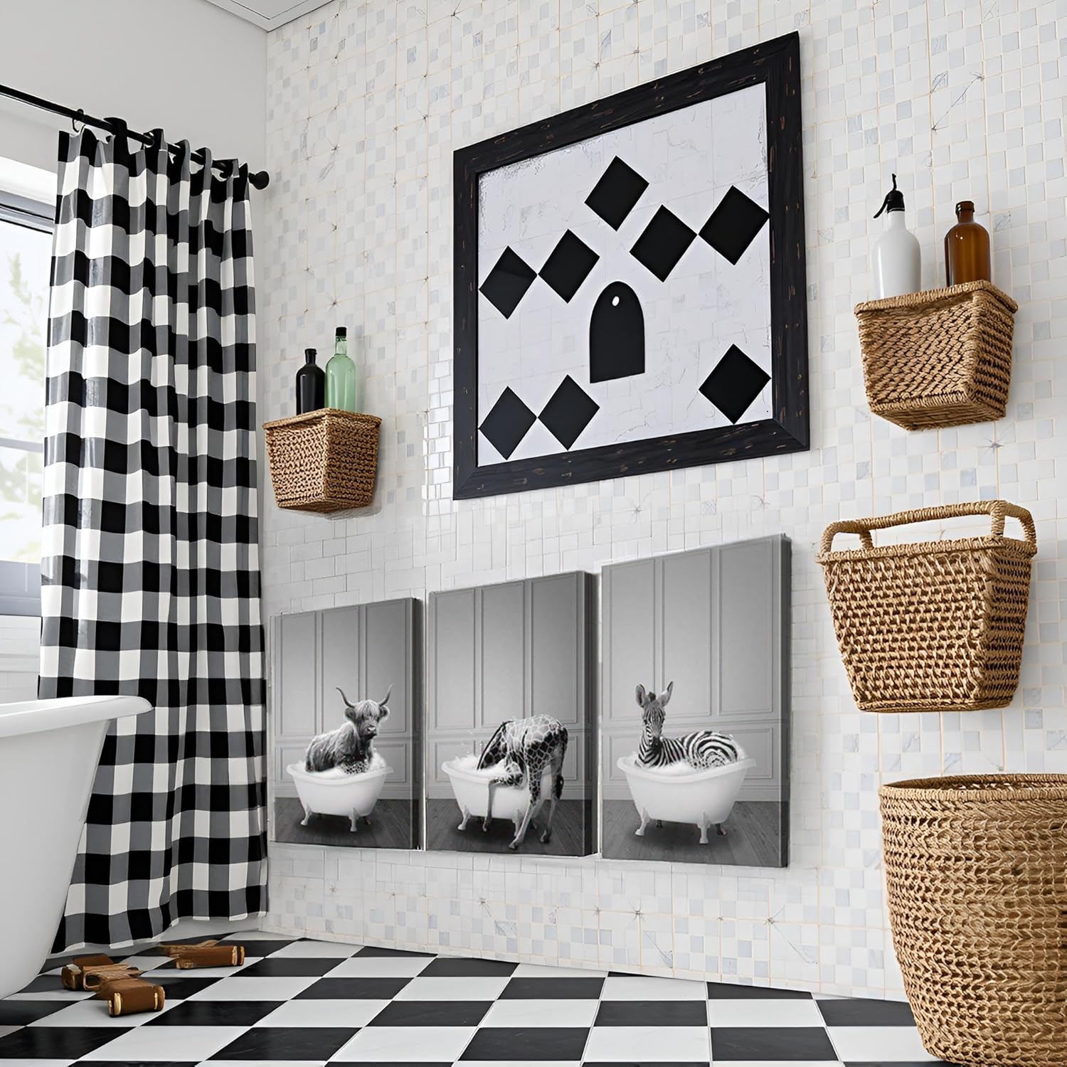 Funny Animal 3 Piece Canvas Wall Art