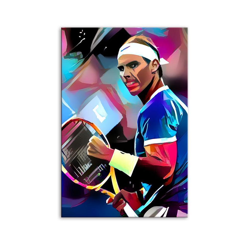 Abstract Tennis Player 1 Piece HD Multi Panel Canvas Wall Art Frame-Original Frame