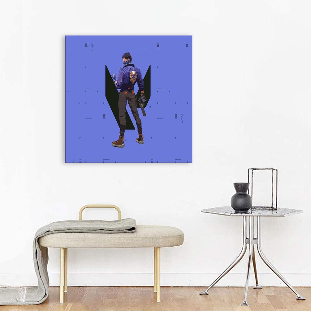 Blue Fortnite Cartoon 1 Piece HD Multi Panel Canvas Wall Art Frame-Original Frame