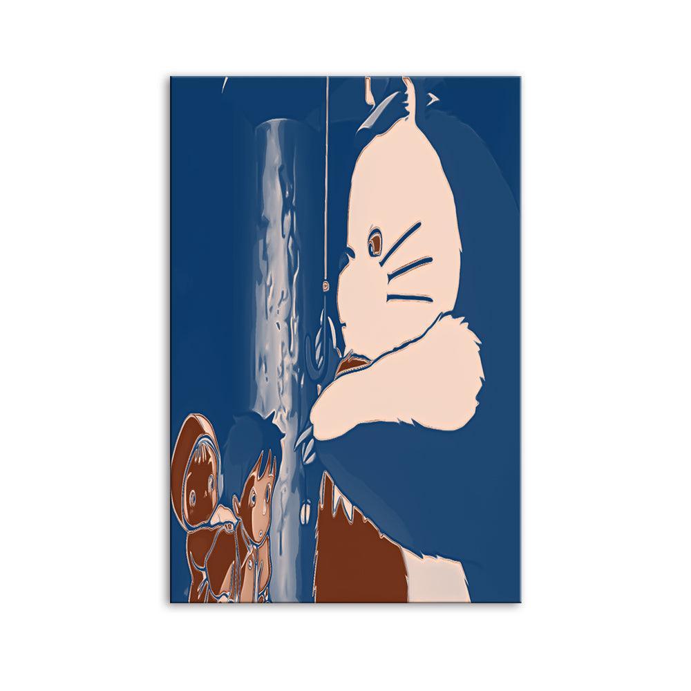 The Abstract Cat Cartoon 1 Piece HD Multi Panel Canvas Wall Art Frame-Original Frame
