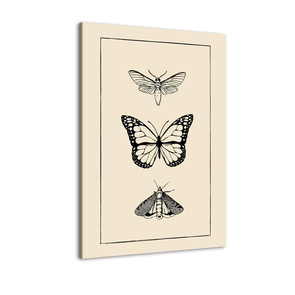 The Butterfly Trio 1 Piece HD Multi Panel Canvas Wall Art Frame-Original Frame