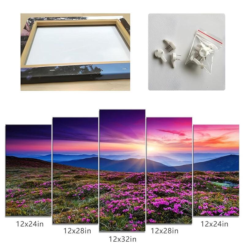 Large Canvas Art Set Featuring Autumn Landscape Wall Decor-Original Frame