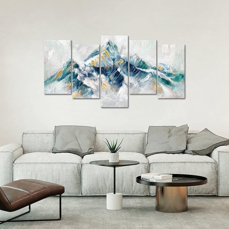 5 Piece Abstract Mountain Canvas Wall Art-Original Frame