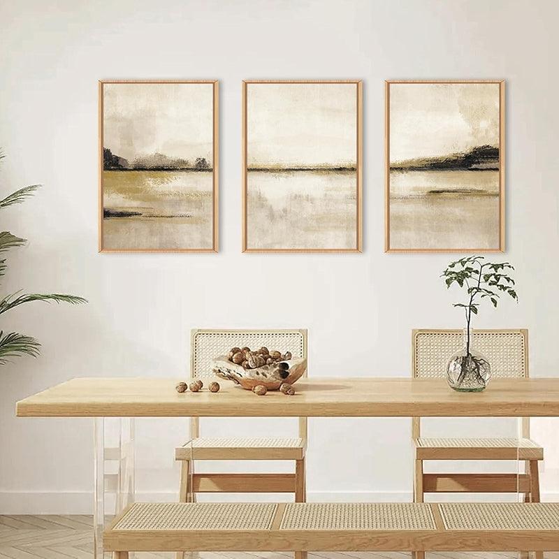 5 Pieces Textured Landscape Abstract Wall Art-Original Frame
