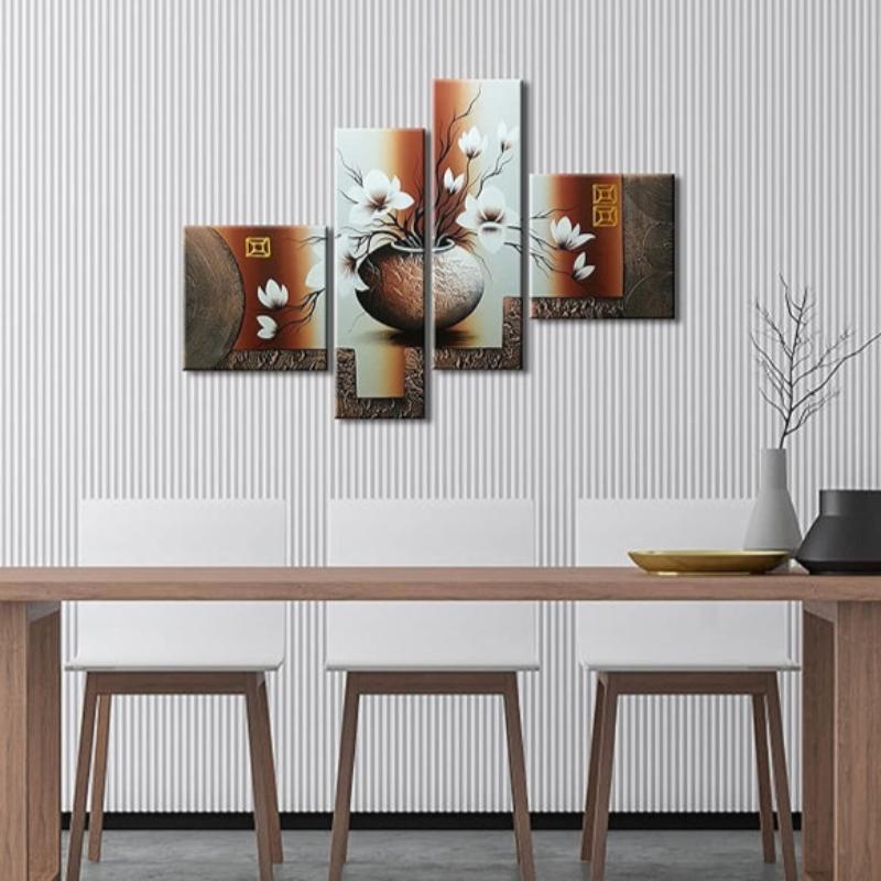 Decorative Floral Canvas Artwork Set-Original Frame