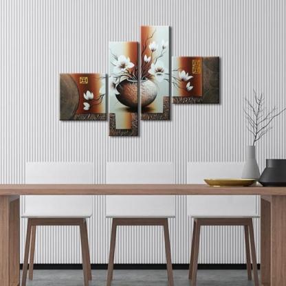 Decorative Floral Canvas Artwork Set-Original Frame