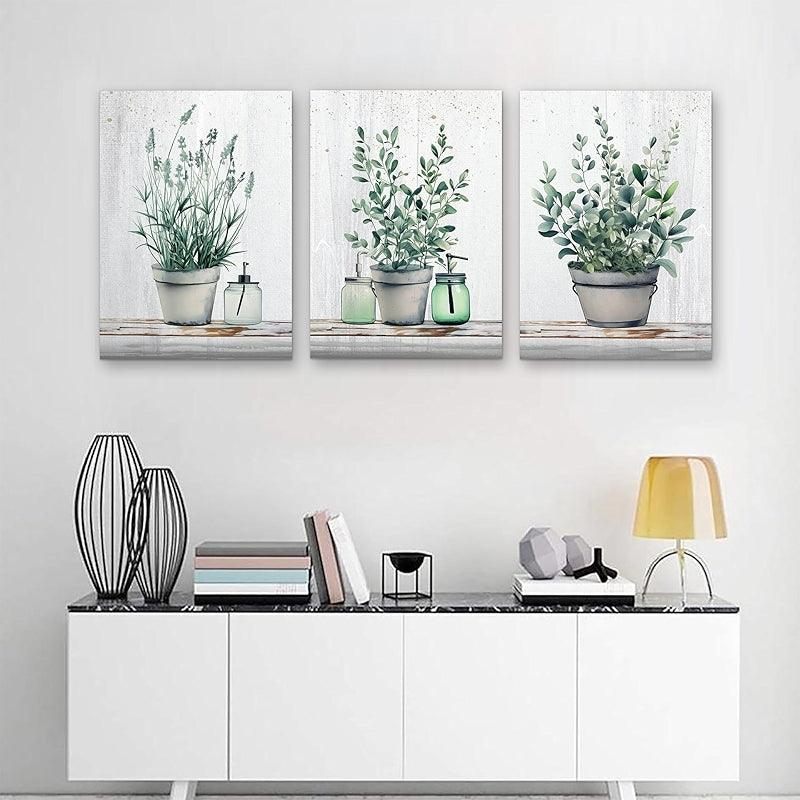 Abstract Mountain Forest Landscapes Canvas Wall Art Set-Original Frame