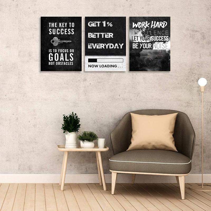 Inspirational Wall Art Canvas Set For Motivation And Success-Original Frame