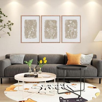 Boho Framed Canvas Wall Art Set Abstract Geometric Decor-Original Frame