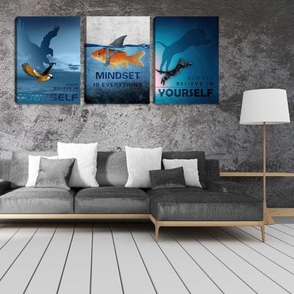 Inspirational Wall Art Canvas Set For Motivation And Success-Original Frame
