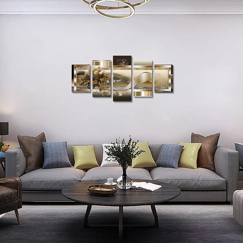 Orchid Flowers Canvas Print Abstract Floral Artwork-Original Frame