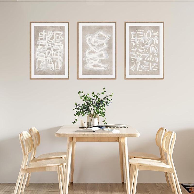 5 Pieces Textured Landscape Abstract Wall Art-Original Frame