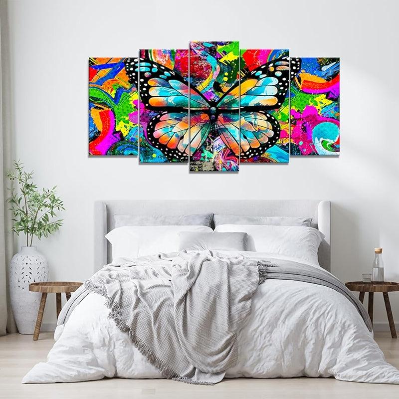 Modern Large Canvas Butterflies Wall Art Set-Original Frame