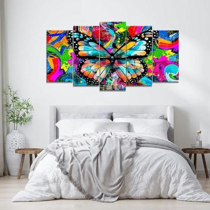 Modern Large Canvas Butterflies Wall Art Set-Original Frame