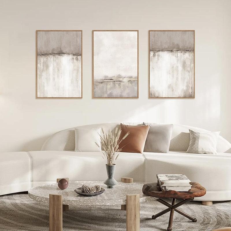 5 Pieces Textured Landscape Abstract Wall Art-Original Frame