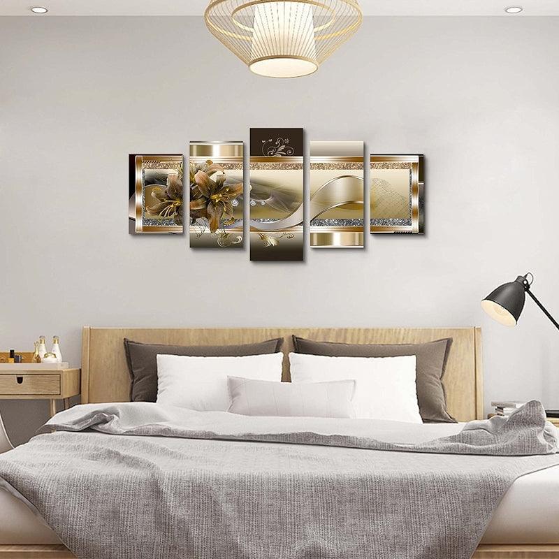 Orchid Flowers Canvas Print Abstract Floral Artwork-Original Frame