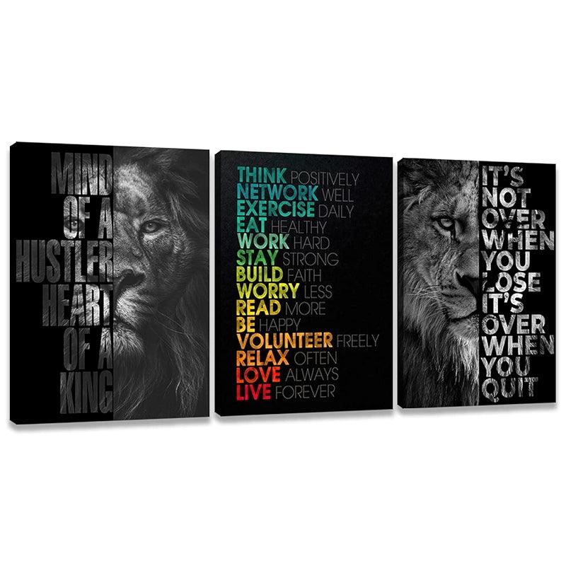 Inspirational Wall Art Canvas Set For Motivation And Success-Original Frame