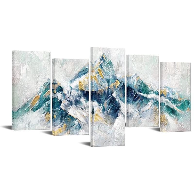 5 Piece Abstract Mountain Canvas Wall Art-Original Frame