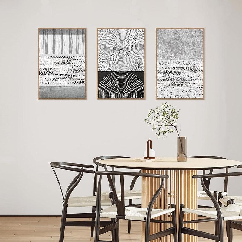 5 Pieces Textured Landscape Abstract Wall Art-Original Frame