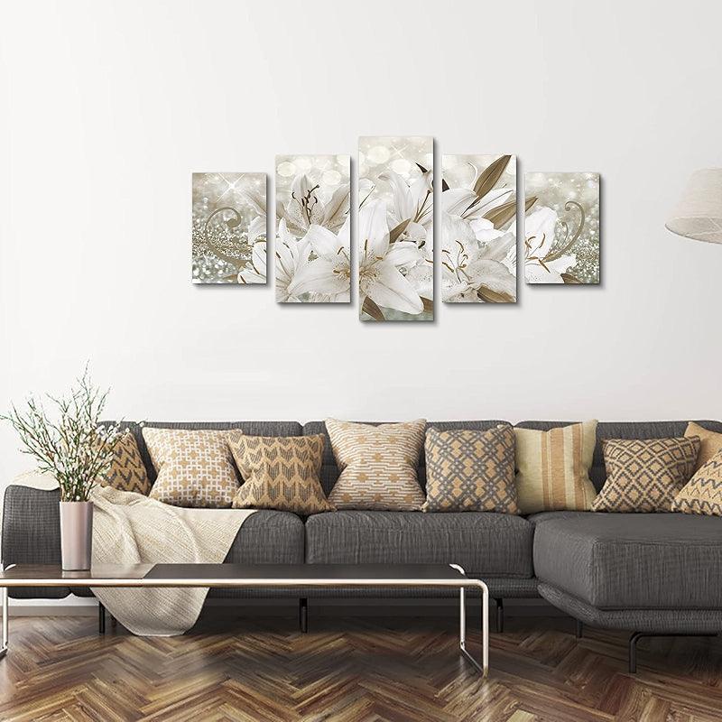 Orchid Flowers Canvas Print Abstract Floral Artwork-Original Frame