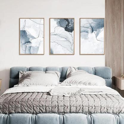 5 Pieces Textured Landscape Abstract Wall Art-Original Frame