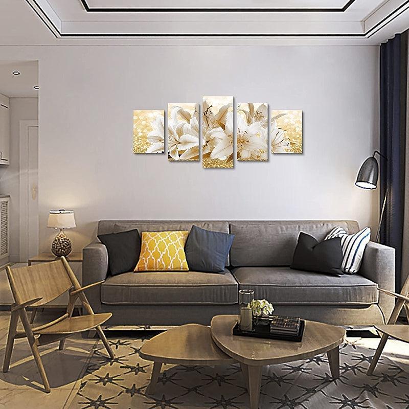 Orchid Flowers Canvas Print Abstract Floral Artwork-Original Frame