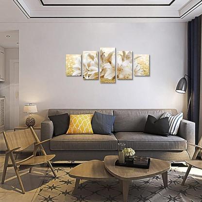 Orchid Flowers Canvas Print Abstract Floral Artwork-Original Frame