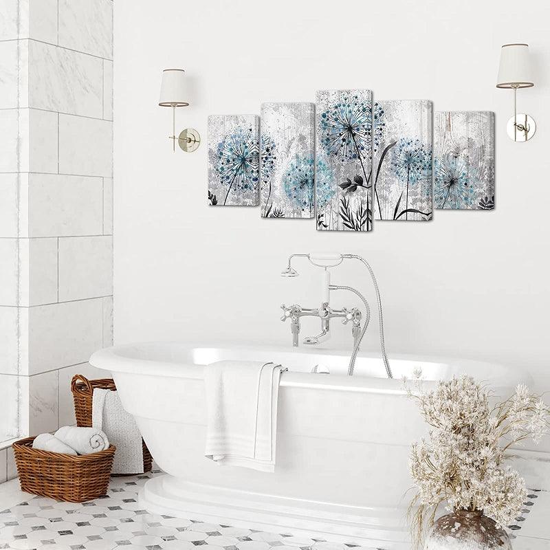 Dandelion Rustic Floral Canvas Wall Art Set-Original Frame