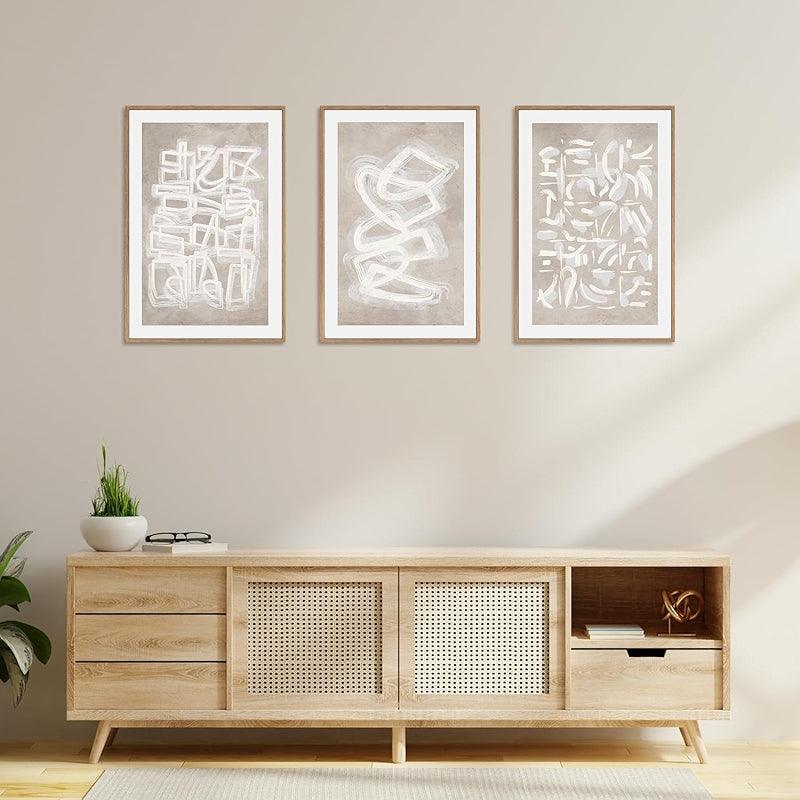 5 Pieces Textured Landscape Abstract Wall Art-Original Frame