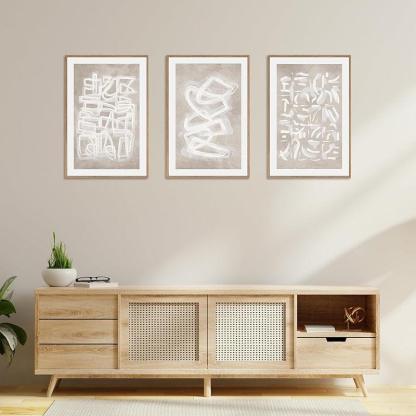 5 Pieces Textured Landscape Abstract Wall Art-Original Frame