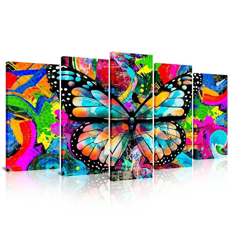 Modern Large Canvas Butterflies Wall Art Set-Original Frame