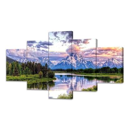 Mountain Grand Teton Canvas Paintings Posters-Original Frame