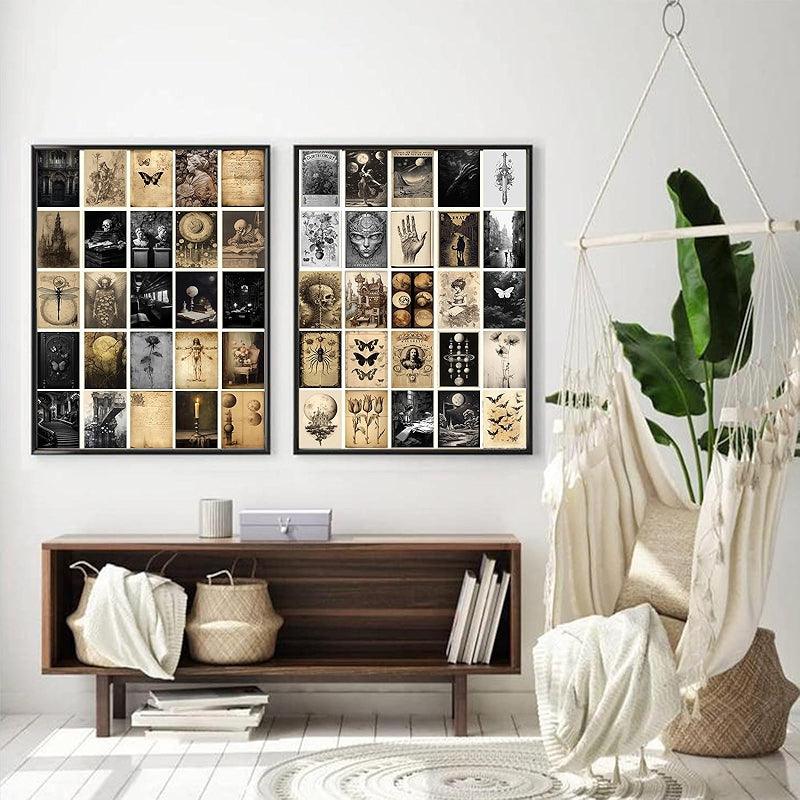 Dark Academia Wall Collage Kit With 70 Aesthetic Pictures-Original Frame