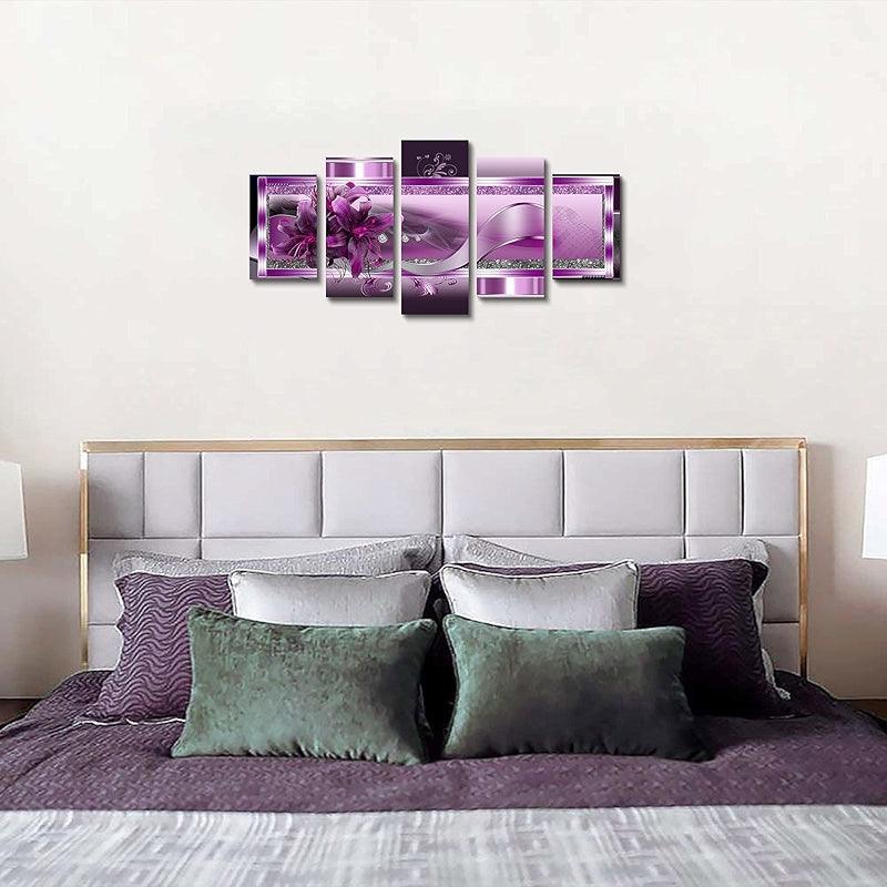 Orchid Flowers Canvas Print Abstract Floral Artwork-Original Frame