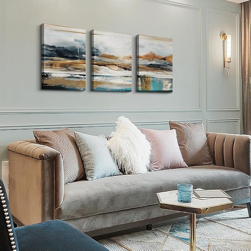 Abstract Mountain Forest Landscapes Canvas Wall Art Set-Original Frame