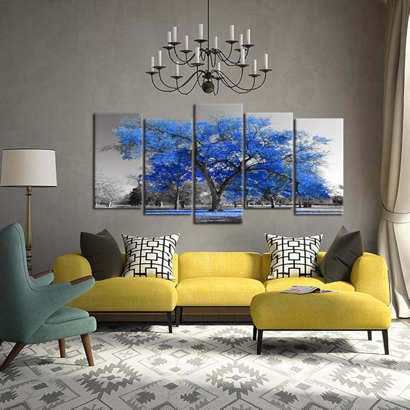5 Piece Tree Landscape Wall Art Set-Original Frame