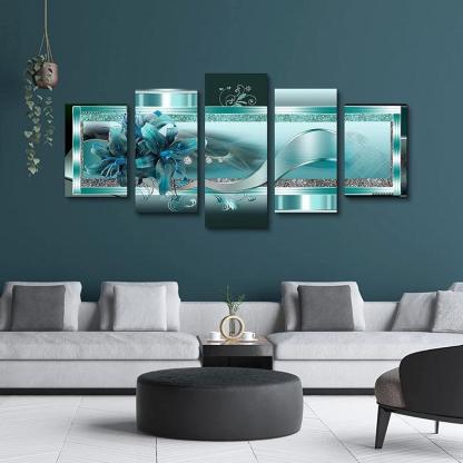 Orchid Flowers Canvas Print Abstract Floral Artwork-Original Frame